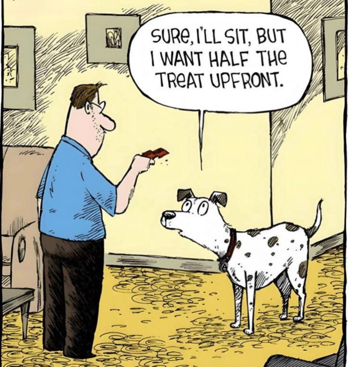 Собака на картинке ⤴️ говорит хозяину -... image preview